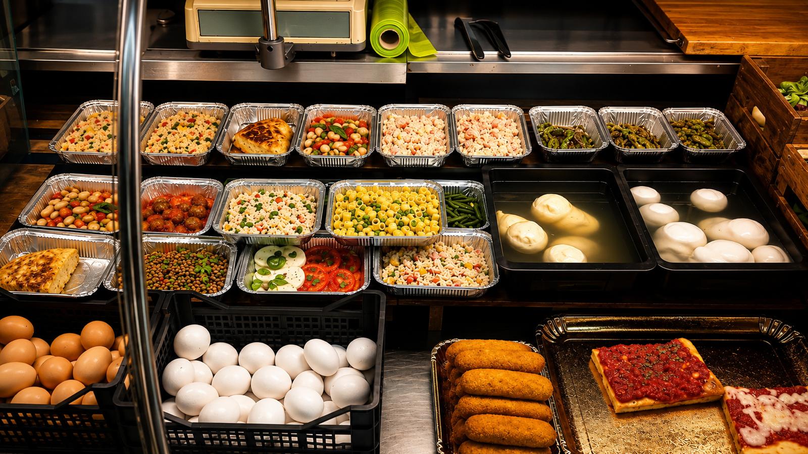 Banco gastronomia con preparazioni fresche