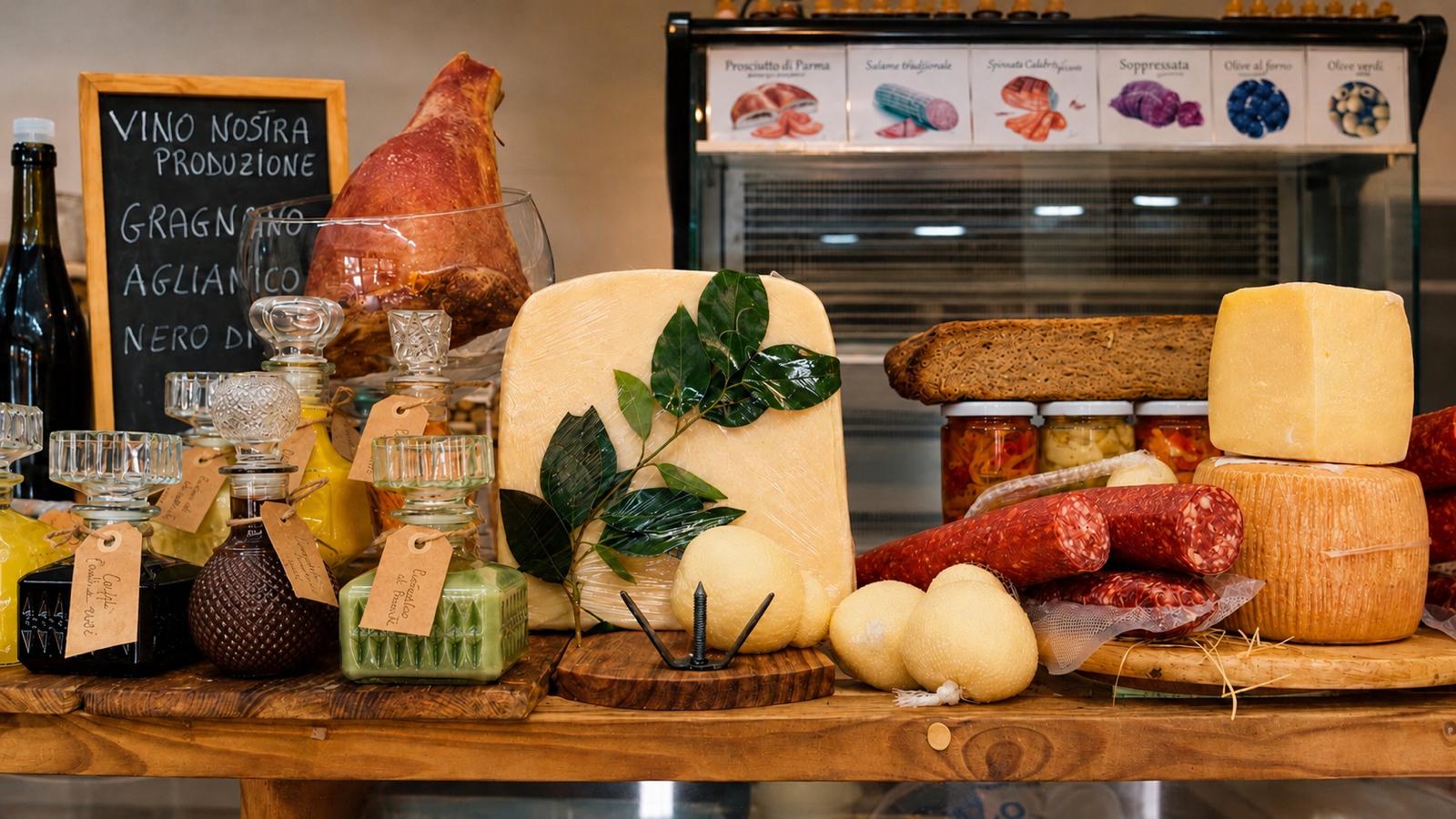 Produzioni, vini, formaggi e salumi sul banco